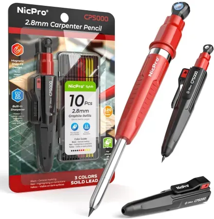Nicpro 7-in-1 CP5000 Magnetic Carpenter Pencils & Sharpener