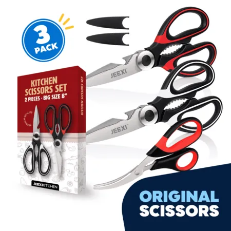 3-Pk JEEXI Stainless Steel Kitchen Scissors