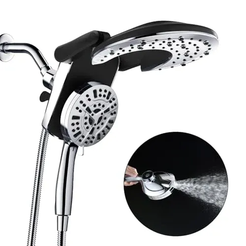 BOZYBO Foldable Rainfall Shower Head with Handheld Combo, Chrome