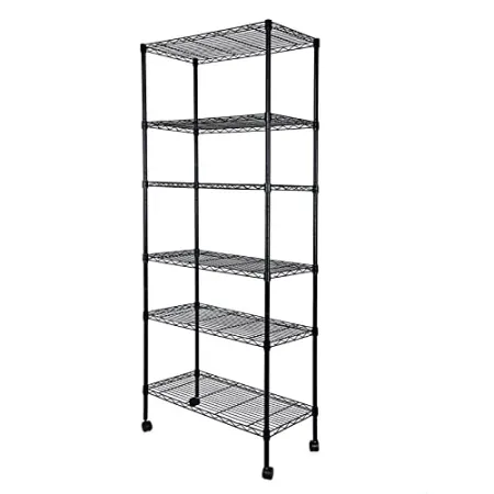 Simple Deluxe Heavy Duty 6-Shelf Shelving w/ Wheels