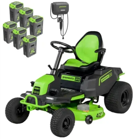 Greenworks 60V 42" Crossover-Z Riding Lawn Tractor w/ Six 8.0Ah Batteries & 3 Chargers
