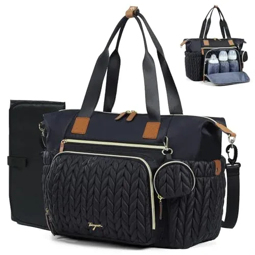 Amazon Large Diaper Bag Tote with Changing Pad and Pacifier Case