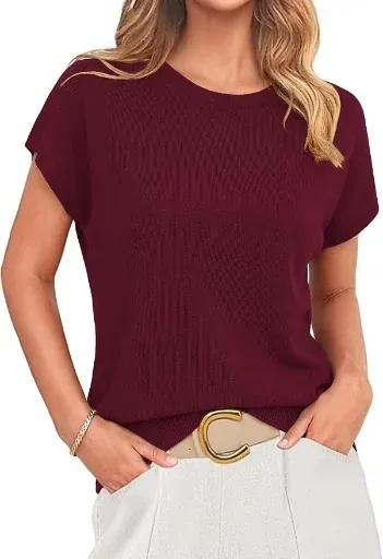 Totatuit Women Cap Sleeve Sweaters