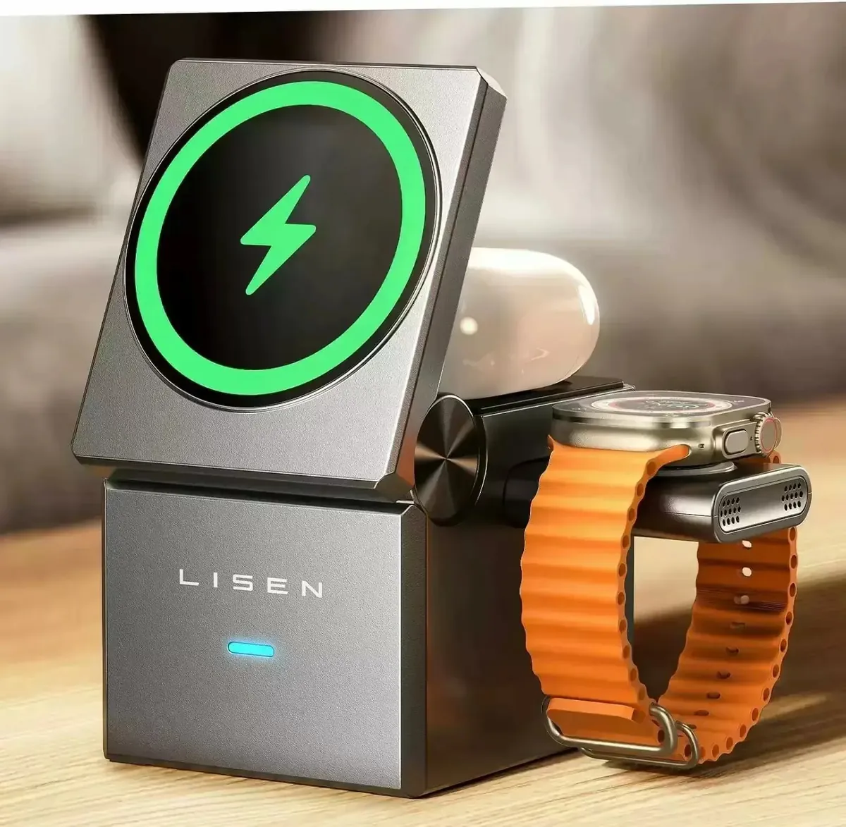 Lisen 3 in 1 Charging Station Cube for iPhone Airpods and Watch