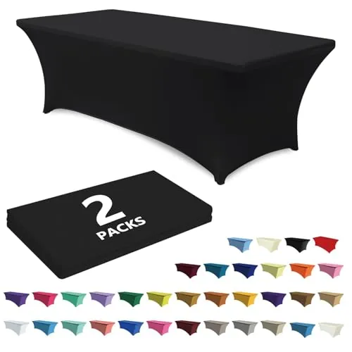 ABCCANOPY 2-Pack 6 FT Black Spandex Table Cover