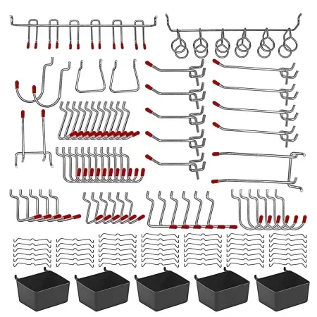 114-Piece BN-LINK Pegboard Organizer Kit w/ Metal Hooks, Bins & Cups
