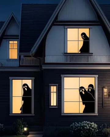 3-Pack YTKIH Halloween Window Decorations Tall Ghost Window Silhouettes