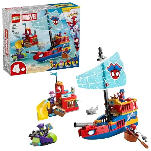 LEGO Marvel Spidey and His Amazing Friends Team Spidey Pirate Ship Building Set (11208)