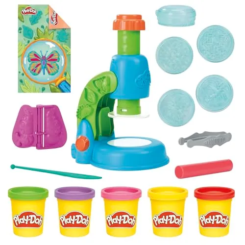 Play-Doh Light & Look Microscope for Kids with 9 Accessories & 5 Colors