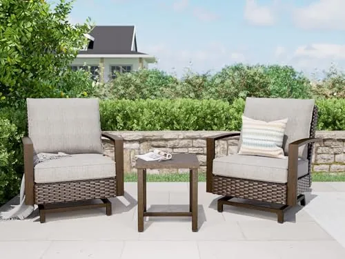 Grand patio Outdoor 3-Piece Aluminum Conversation Furniture Sofa Set
