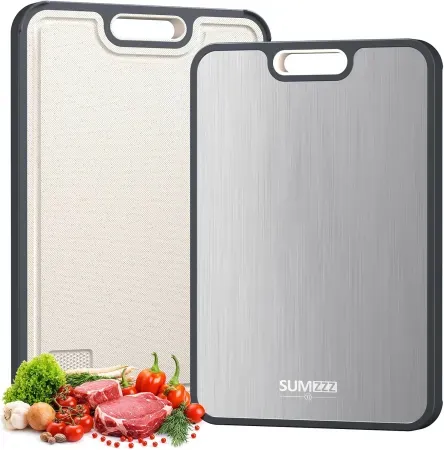 SUMZZZ 15" × 10.3" Dual-Sided Food Grade Titanium Cutting Board