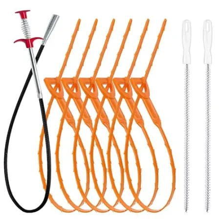 9-Pack KeyFar Drain Snake Hair Clog Remover Tool Set
