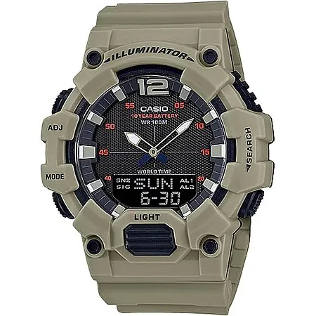 Casio Men's 46mm Classic Analog Digital Display Quartz Watch w/ Black Dial (Tan)