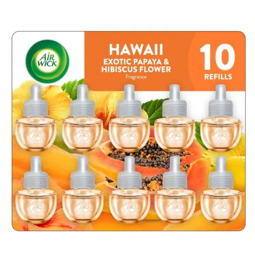 Air Wick Plug-In Scented Oil Refills, Hawaii with Essential Oils, 10 Count