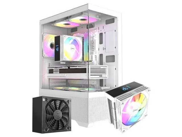 RAIDMAX i802 ATX Mid Tower Gaming PC Case Bundle, Includes 5 Fixed RGB Fans, 700W 80+ Power Supply & 120mm ARGB CPU Air Cooler
