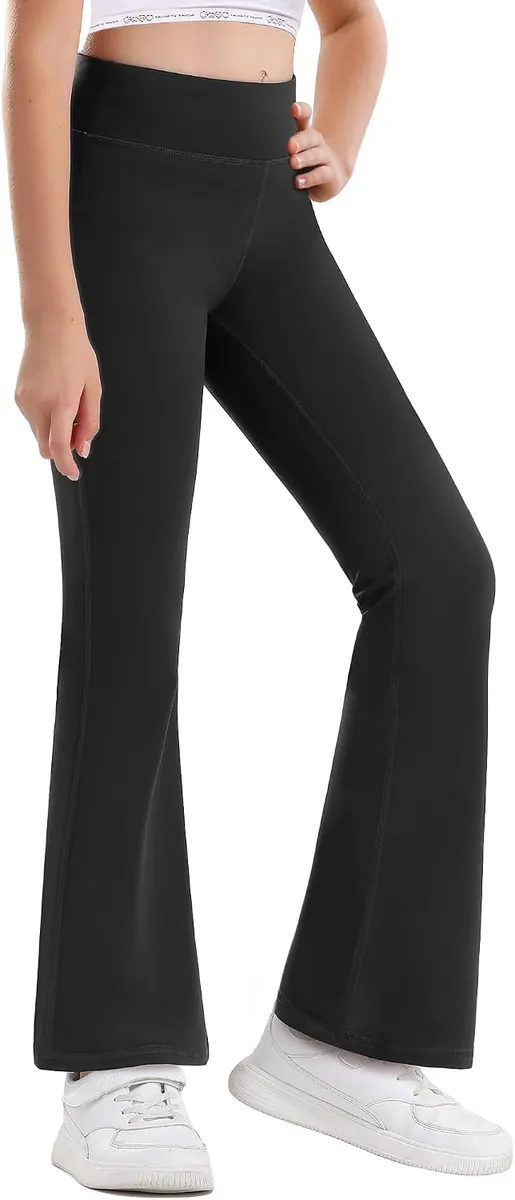 Girls High Waisted Flare Leggings