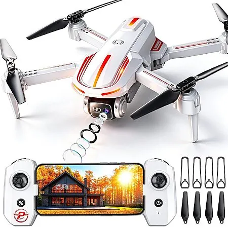 Pallton X80 1080P FPV Foldable RC Camera Drone w/ 2 Batteries