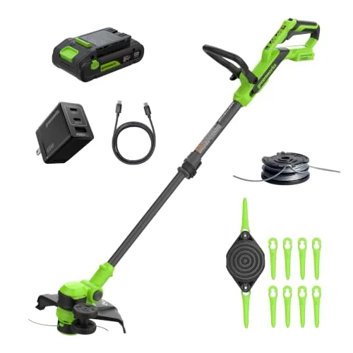 Greenworks 24V 12 in String Trimmer with 3.0 Ah Battery