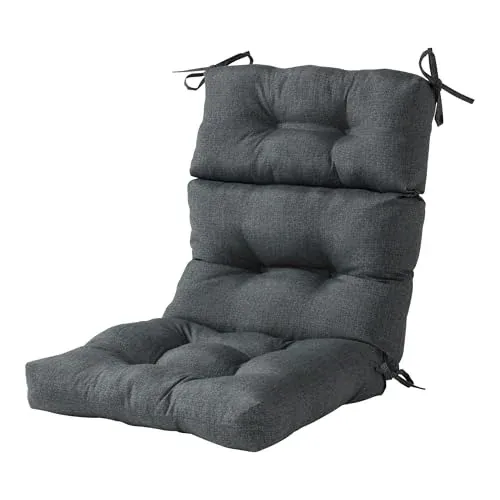 Greendale Home Fashions Outdoor Tufted High-Back Chair Cushions One-Piece Hinged Seat and Back Design