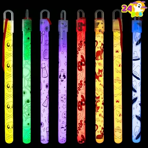 24 Pcs Halloween Glow Stick Hanging Wands