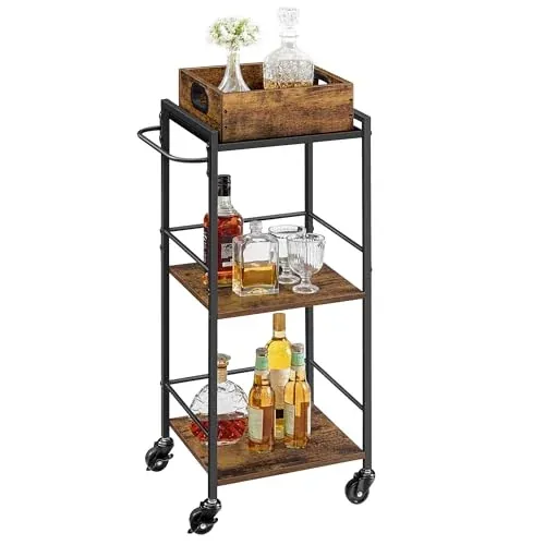 VASAGLE Bar Cart with Wheels