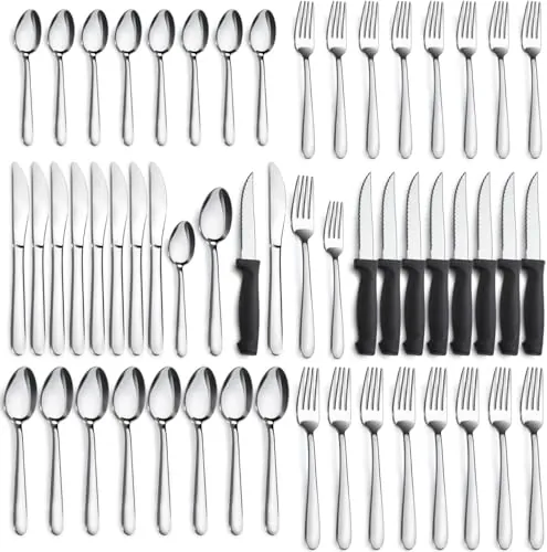 48-Piece Stainless Steel Silverware Set for 8