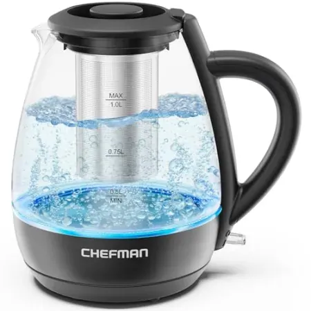 Chefman 1L 1500W Electric Kettle with Tea Infuser (Open Box)