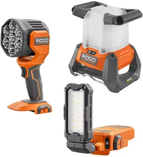 Ridgid 18V Cordless 3-Tool Lighting Combo Kit