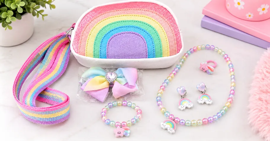 Girls Rainbow Purse & Jewelry Playset