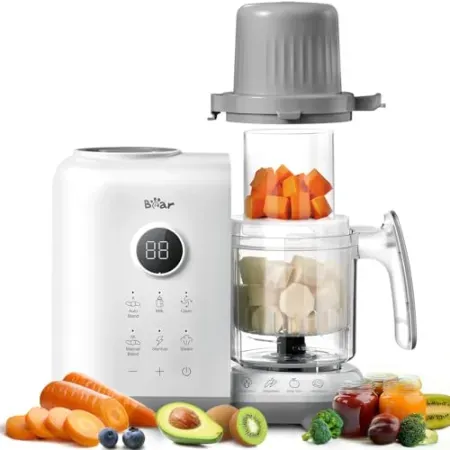 18.5oz Bear Baby Food Maker Steamer & Blender with Dual-Layer Steam Baskets