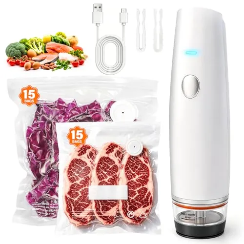 MZROT 80kPa Cordless Vacuum Sealer + 30 Reusable Bags