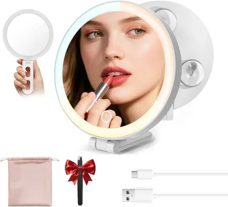 sicotool Travel LED Makeup Mirror w/ 10X Magnification