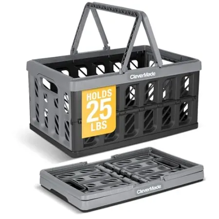 CleverMade 24L Collapsible Shopping Basket w/ Handle