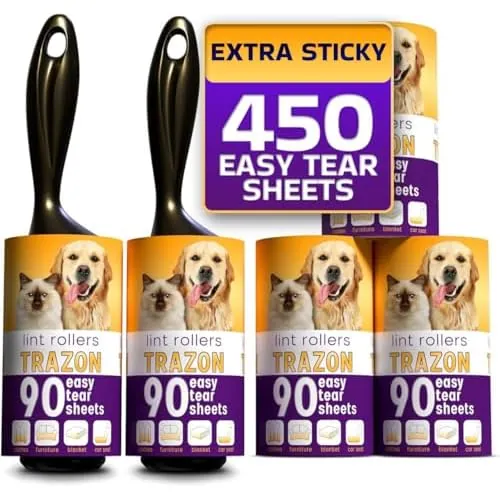 Lint Rollers Value Pack of 450 Sheets / 5 Refills