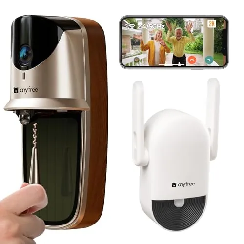Anyfree 2nd-Gen Hello Doorbell PRO 2K Solar Wireless Video Doorbell