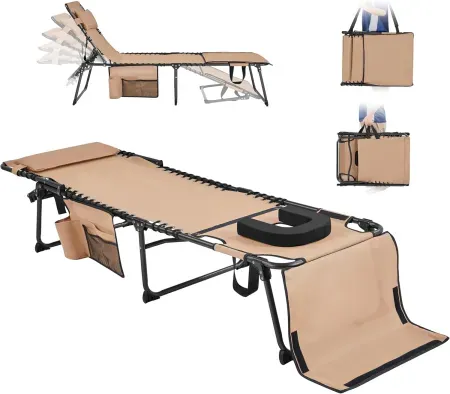 Yaheetech 22.4" Tanning Chair with Face Hole