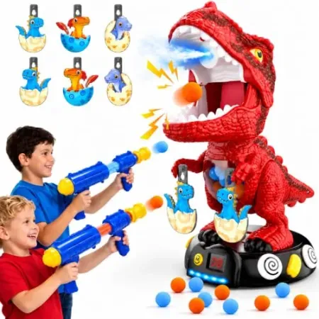 EagleStone Moving Dinosaur Shooting Toy w/ 2 Foam Blasters