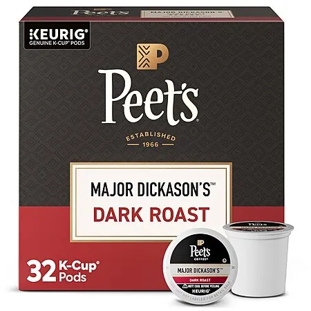 Select Accounts: 32-Ct Peet's Coffee Keurig K-Cup Pods (Major Dickason's Blend)