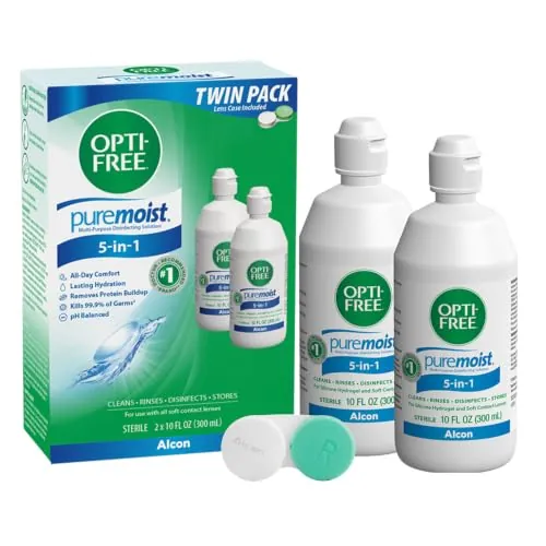 Opti-Free Puremoist Multi-Purpose Disinfecting Solution with Lens Case, 2-Pack