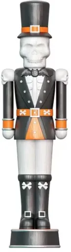 Way To Celebrate Giant Animated Skeleton Nutcracker 72-Inch Tall Black and Orange Halloween Decoration