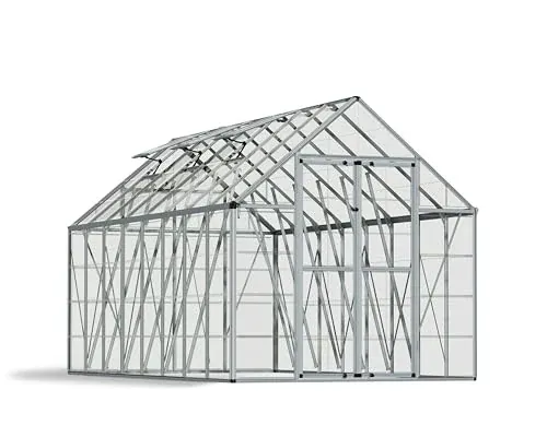 Palram - Canopia Snap & Grow 8' x 16' Polycarbonate Greenhouse, Silver