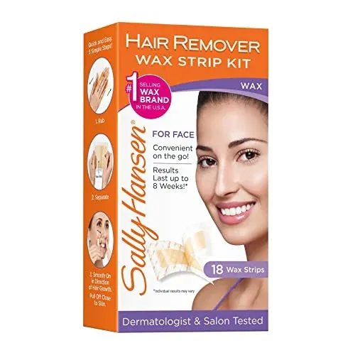 Sally Hansen Face Hair Removal Wax Strips Kit 18-Count