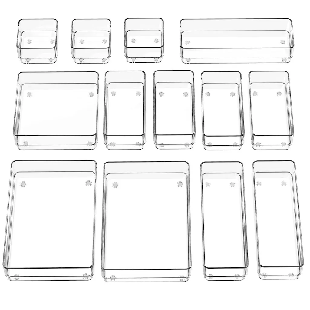 13-Piece 5-Size Drawer Organizer Set