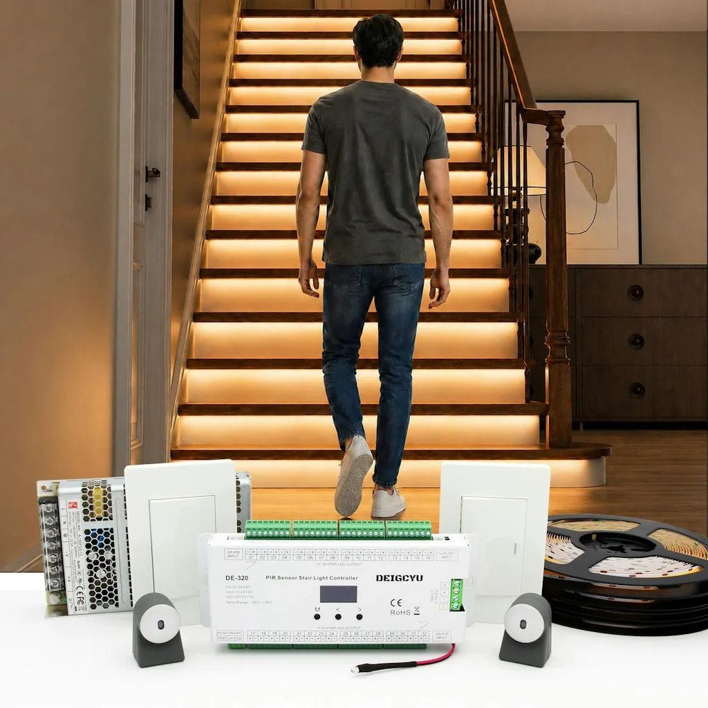 Motion Sensor Activated LED Stair Lighting Kit