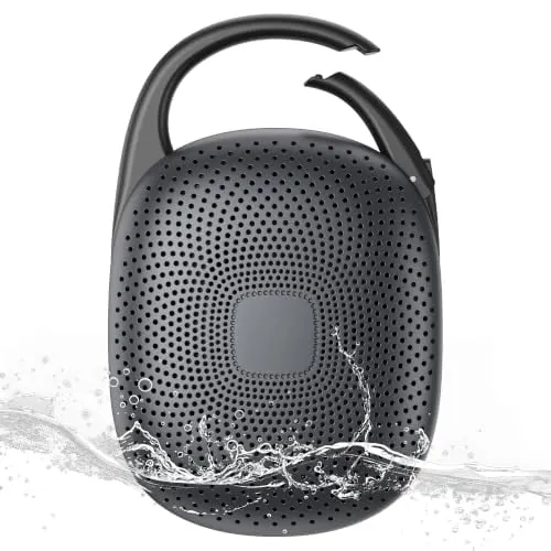 Oraolo Portable Bluetooth Speaker with Integrated Carabiner Clip, IPX7 Waterproof, 29H Playtime, Bluetooth 6.0