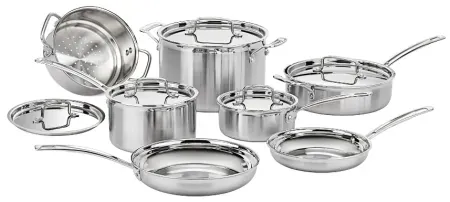 Cuisinart 12-Piece MultiClad Pro Triple Ply Stainless Stainless Steel Cookware Set