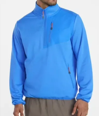 Ozark Trail Men's Quarter Zip Grid Fleece Jacket