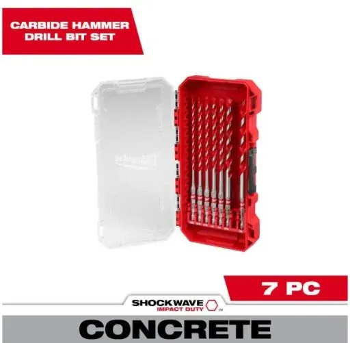 Milwaukee Shockwave Carbide Hammer Drill Bit Kit (7-Piece)