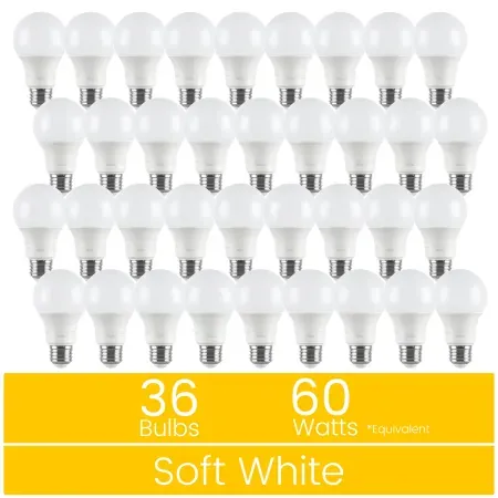 36-Pack Great Value A19 Dimmable LED Light Bulb