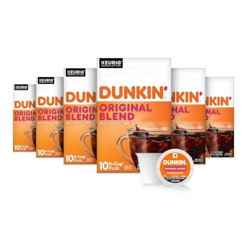 Dunkin’ Original Blend Medium Roast Coffee, Keurig K-Cup Pods, 60 Count
